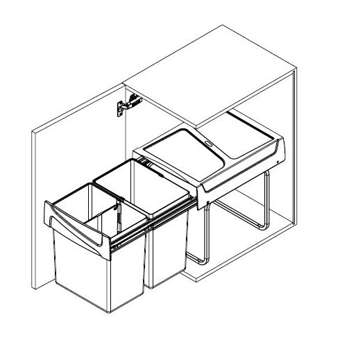UP kihúzható szemetes - 20l+20l