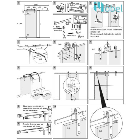 Hettich pajtaajtó vasalat fékező rendszerrel