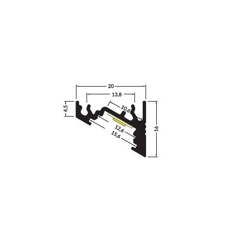 LED profil CORNER - króm
