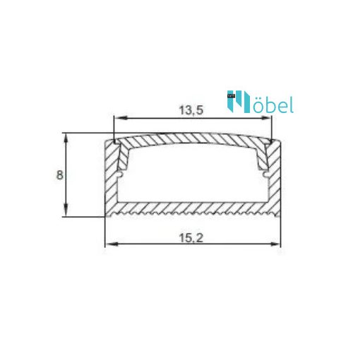 LED profil PAL3 felcsavarozható - fekete, 2000 mm