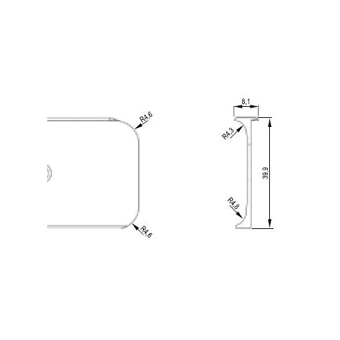 FD Aluprofil EGGER (38X920 mm) - FORDÍTÓ MATT KRÓM 920 mm