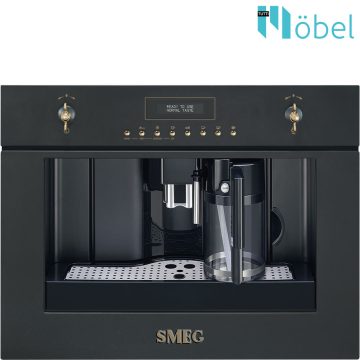   SMEG beépíthető automata kávéfőző, Colonial design, antracit/bronz