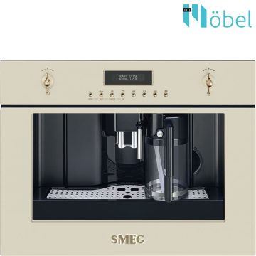   SMEG beépíthető automata kávéfőző, Colonial design, bézs/bronz