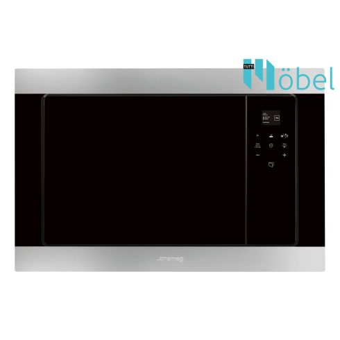 SMEG beépíthető mikrohullámú sütő, full touch-control, 20 l, TFT kijelző, 800 W mikro telj., Classic/Selezione design, inox/fekete üveg