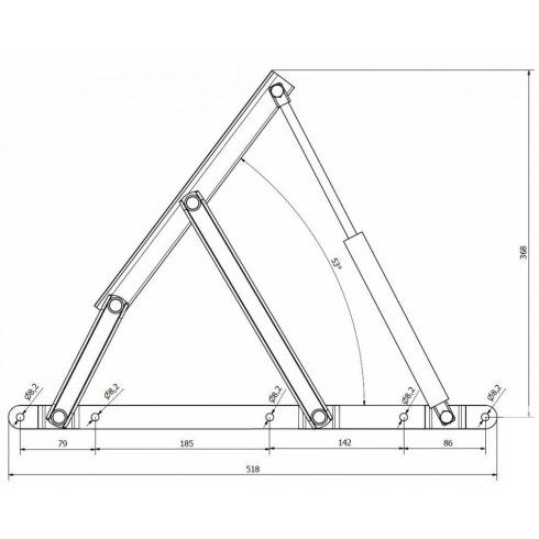 Gázrugós franciaágyvasalat - rugó nélkül