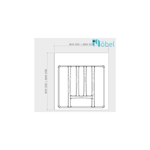 Műanyag evőeszköz tartó - Szürke (500 mm)