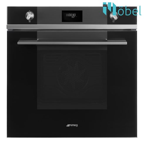 SMEG beépíthető sütő, multifunkciós, pirolitikus tisztítás, 70 l, LCD kijelző, 2 vezérlőgomb, Linea design, fekete