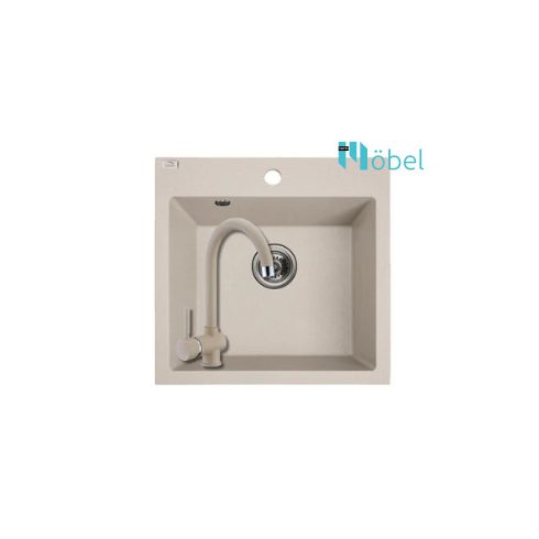 LAVEO mosogató ALENA 490x490 mm + álló csaptelep bézs szett