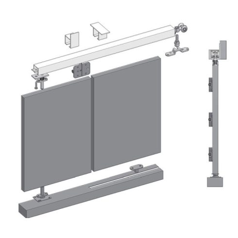 Görgőkészlet KANON FOLD, csuklópánttal, alsó vezetővel, stopperrel