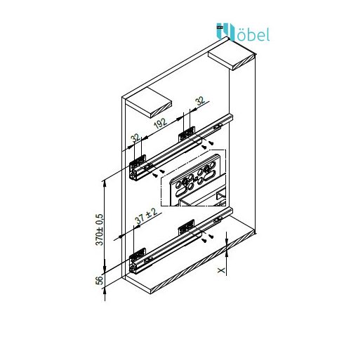REJS SIMPLY oldalszerelésű kosár fékes, oldalszerelésű 200 mm, jobbos, króm