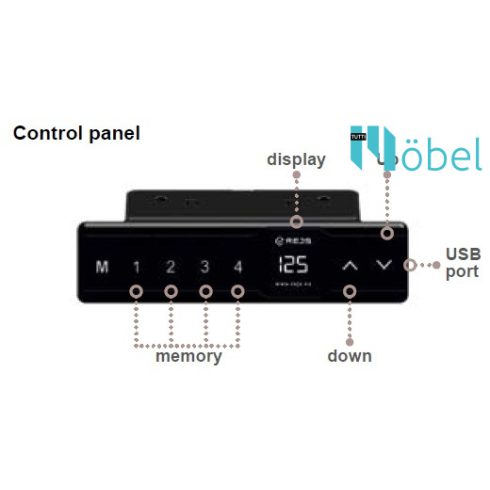 REJS FUTURO elektromosan állítható, teleszkópos asztalláb, fekete 