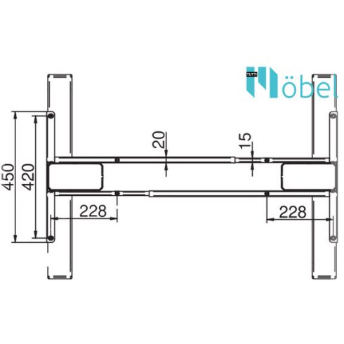 REJS FUTURO elektromosan állítható, teleszkópos asztalláb, fekete 
