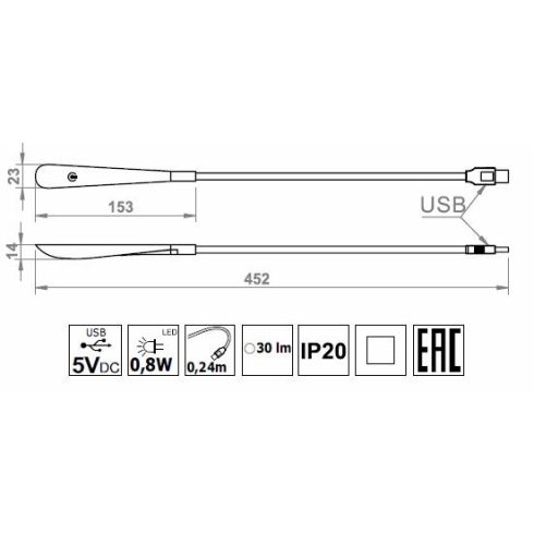LILI Karos LED lámpa USB csatlakozóval