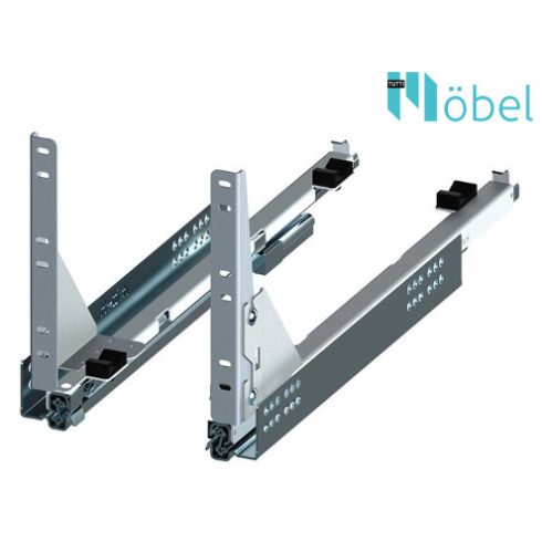 HETTICH fékes sín, MULTILine MINI alsószerelésű kosárhoz, L-450 mm, szürke