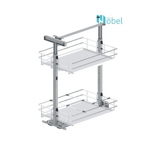 REJS MAXIMA EVOLine MINI alsószerelésű kosár, fékes sínnel, 300 mm, fehér/króm