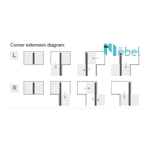 REJS CLASSICLine CORNER COMFORT kamravasalat sarokszekrénybe, 800 mm, króm, bal