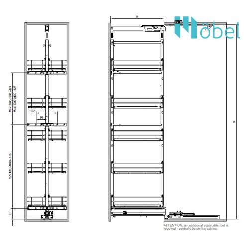 REJS MAXIMA CLASSICLine MAXI kamravasalat, sín nélkül 500 mm, 6 polcos szürke 