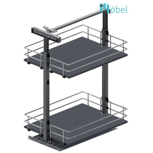 REJS MAXIMA SILVALine MINI alsószerelésű kosár, fékes sínnel, 300 mm, grafit/króm