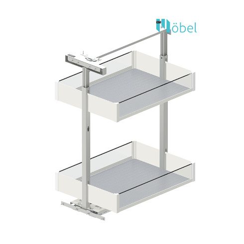 REJS MAXIMA PUROLine MINI alsószerelésű kosár, fékes sínnel, 300 mm,  matt fehér/üveg