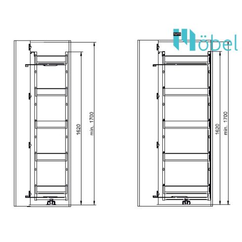 REJS MAXIMA SPACE kamravasalat, 5 polc, 1700 mm