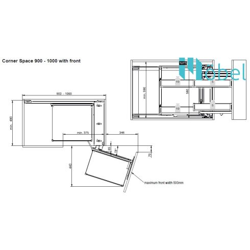 REJS MAXIMA CLASSICLine CORNER SPACE kamravasalat sarokszekrénybe