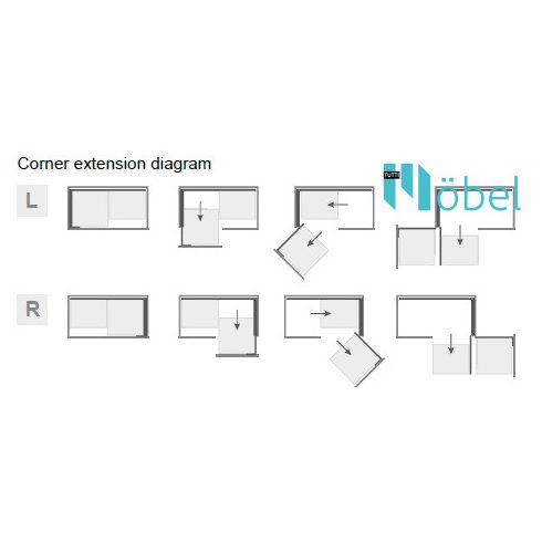 REJS MAXIMA CORNER SPACE PLUS kamravasalat sarokszekrénybe, 1100-1200 mm
